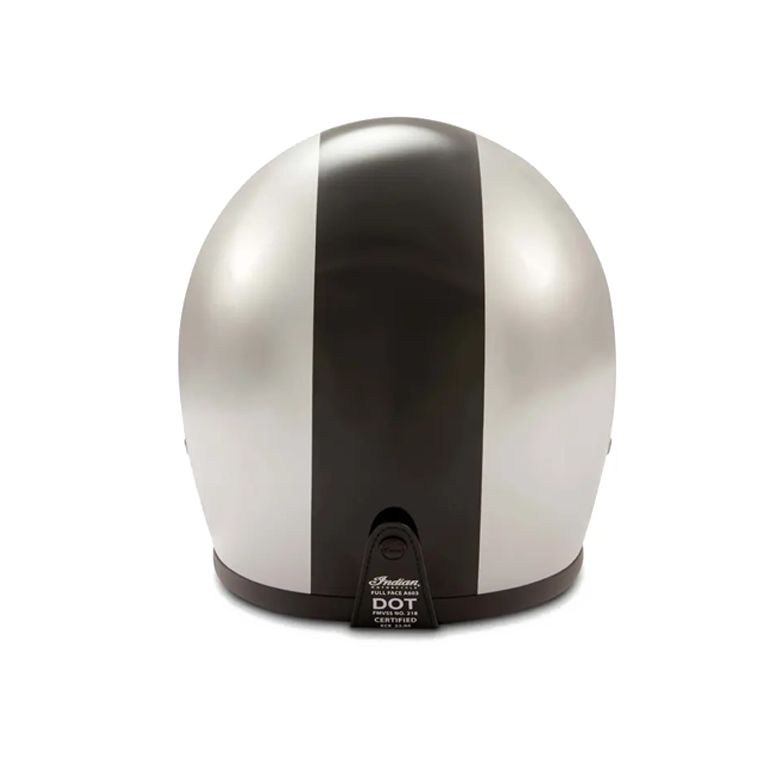 Gloss Stripe Retro Full Face Helmet, Silver