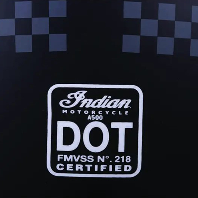 Retro Open Face Helmet with Stripe and Checker